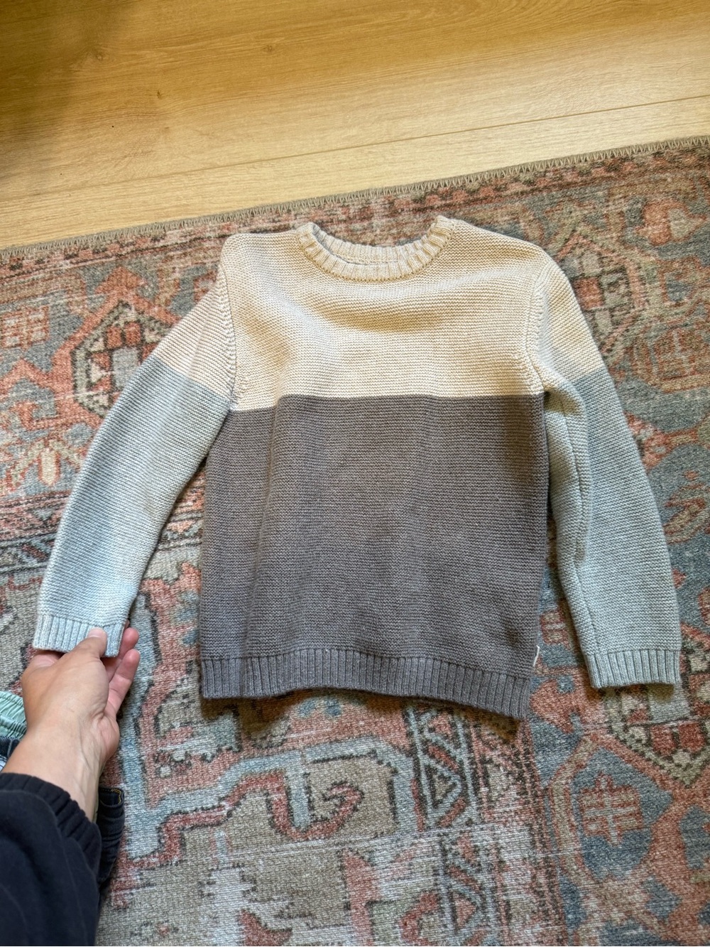 Zara Sweater in Cream and Gray